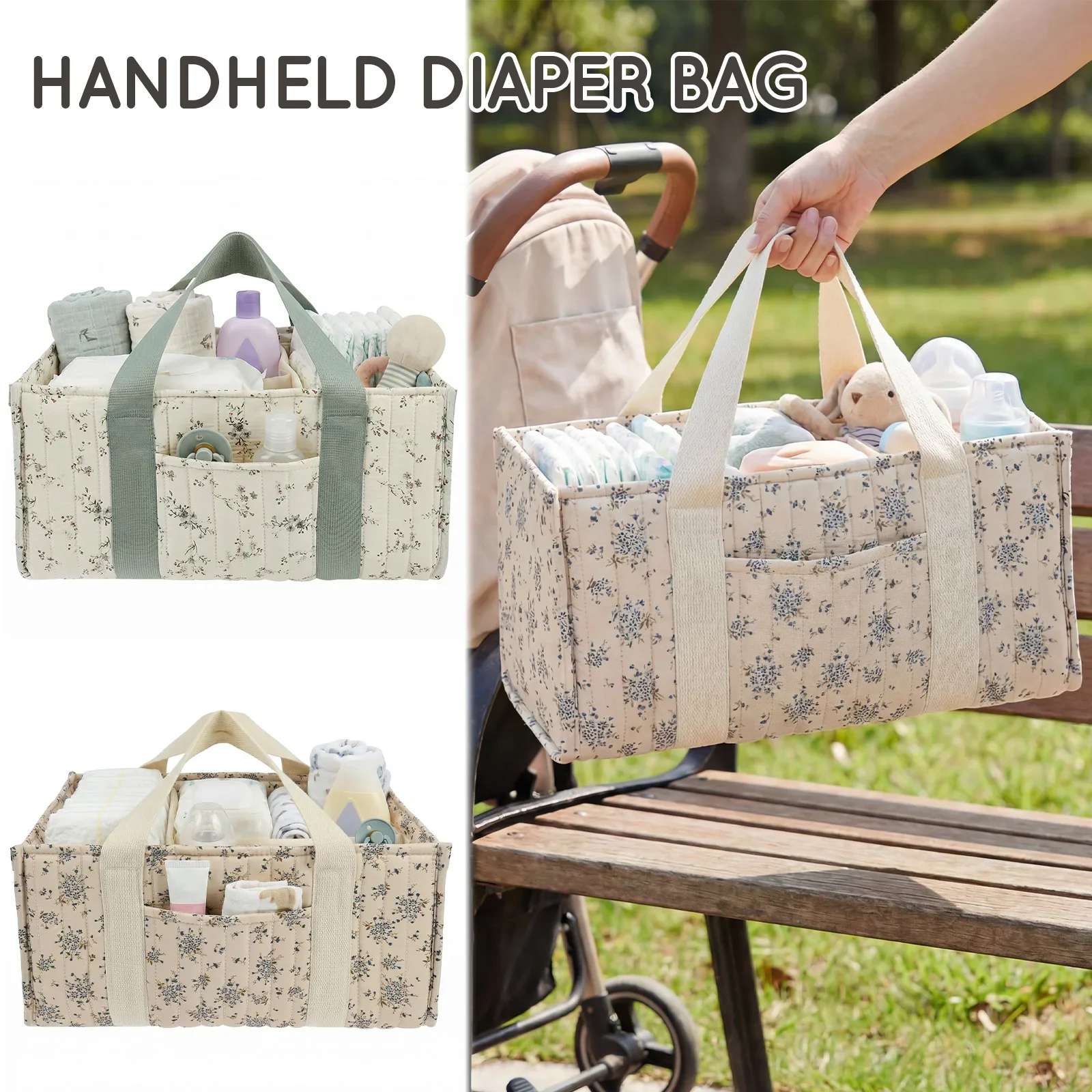 Diaper Caddy Organizer - Foldable Diaper Caddy Organizer Floral Pattern