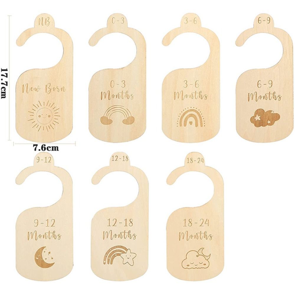 Baby Nursery Wardrobe - 7/8Pcs Wood Baby Closet Divider Cartoon