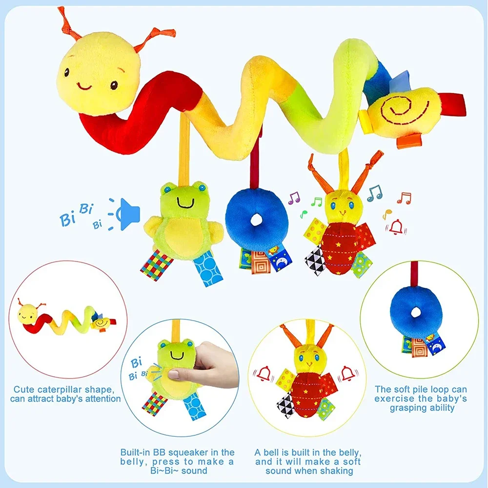 Baby Nursery Hamper - Spiral Stroller Toys Newborn Plush Hanging