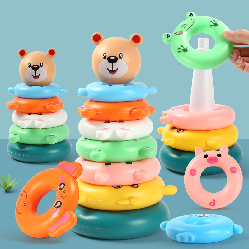Baby Nursery Table - Rainbow Stacking Ring Tower Montessori Educational