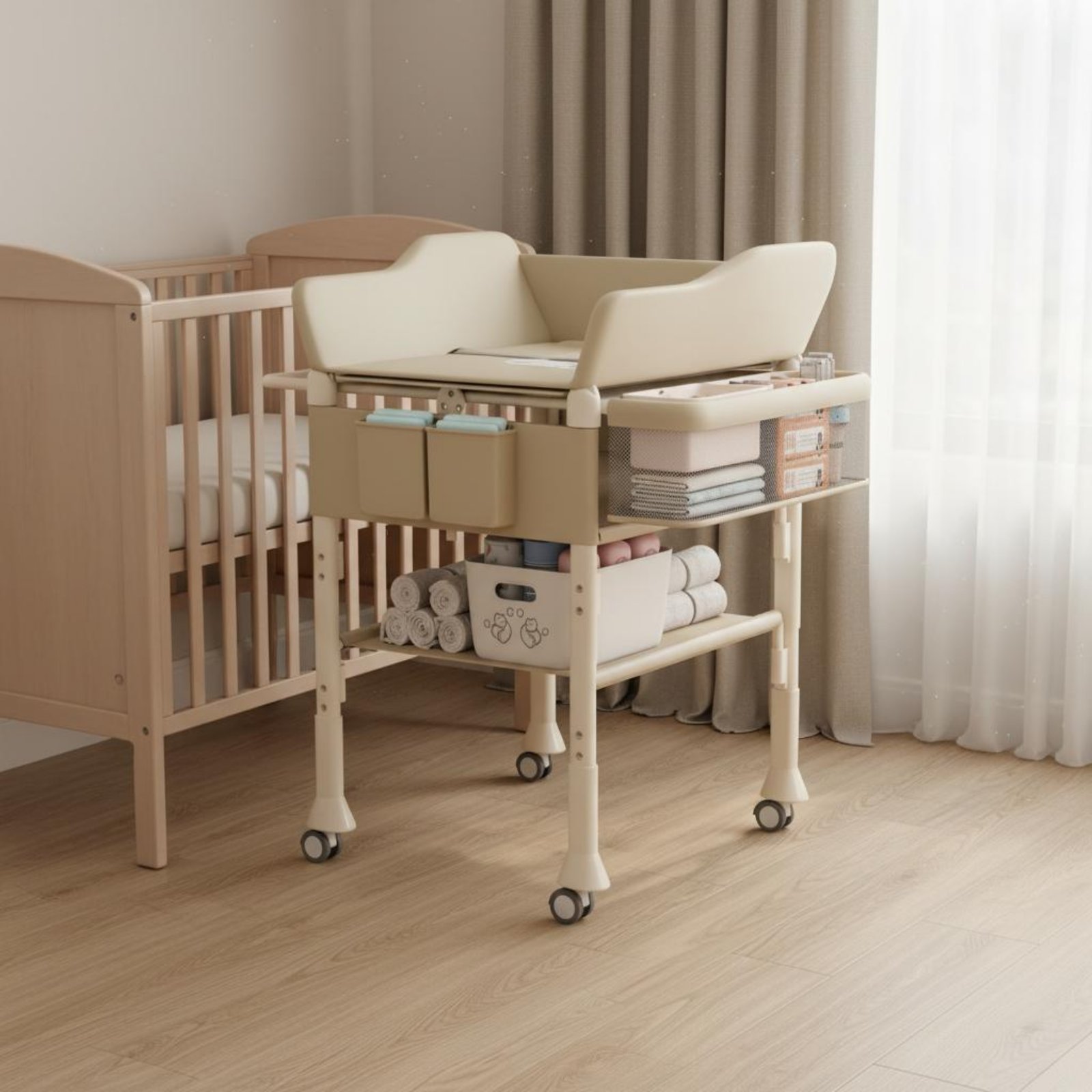 Baby Nursery Table - Baby Bath Changing Table Combo 2