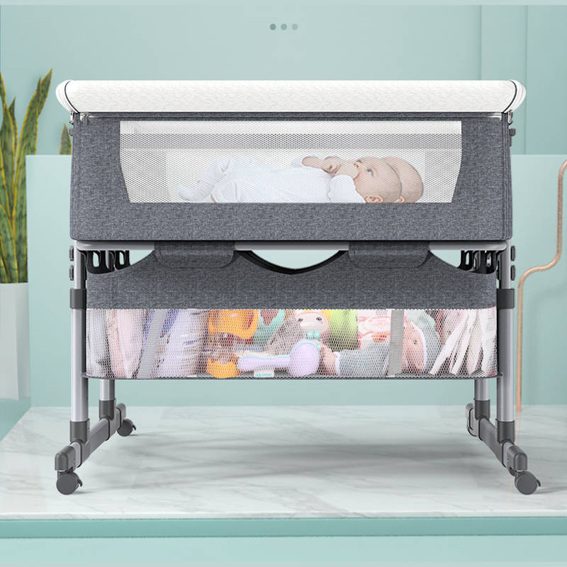 Baby Nursery Hamper - Twins Cradle Crib, Sleeper Bassinet Adjustable