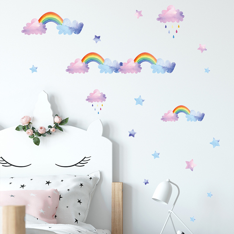 Baby Nursery Wardrobe - Hoạt Hình Đám Mây Cầu Vồng