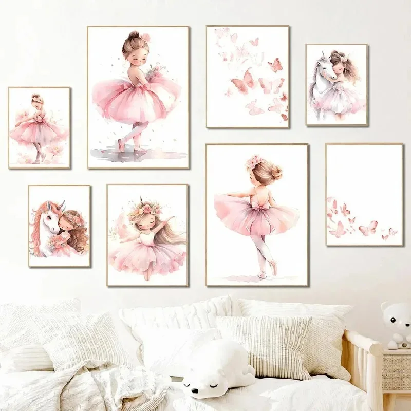 Baby Unicorn Nursery - 2026 Pink Ballerina Girl Unicorn Butterfly