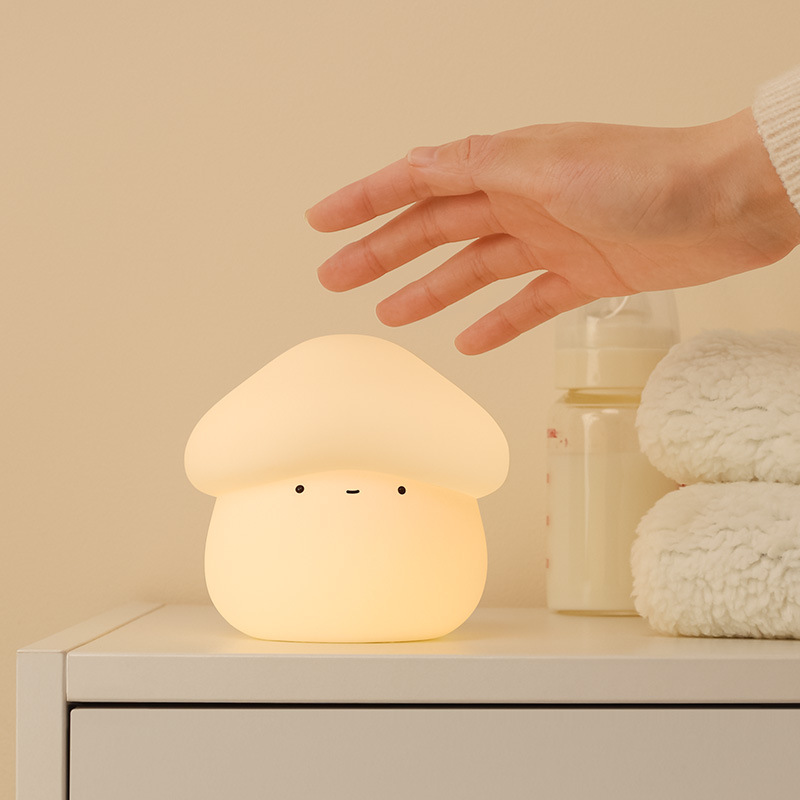 Baby Nursery Night Light - 1Pcs Mushroom Head Silicone Night Light
