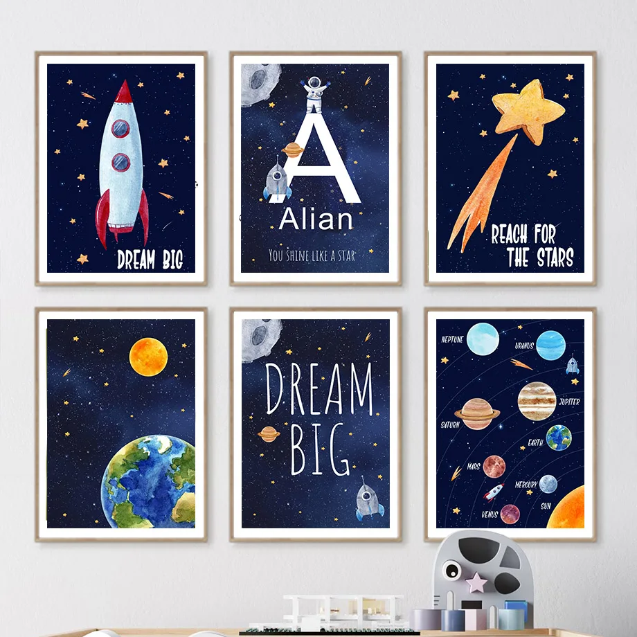 Baby Nursery Art - 1pc Canvas painting Custom Name Kids