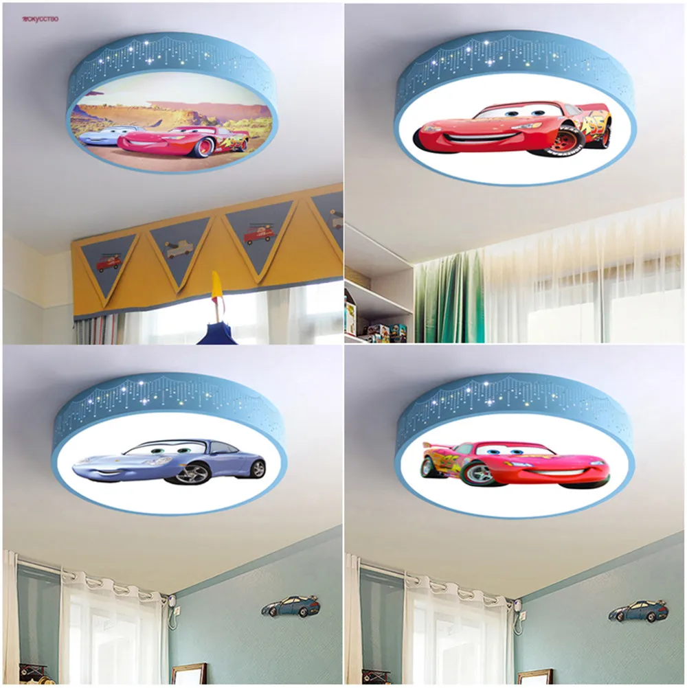 Baby Nursery Lamp - 2025 Cartoon Car Round Led Ceiling