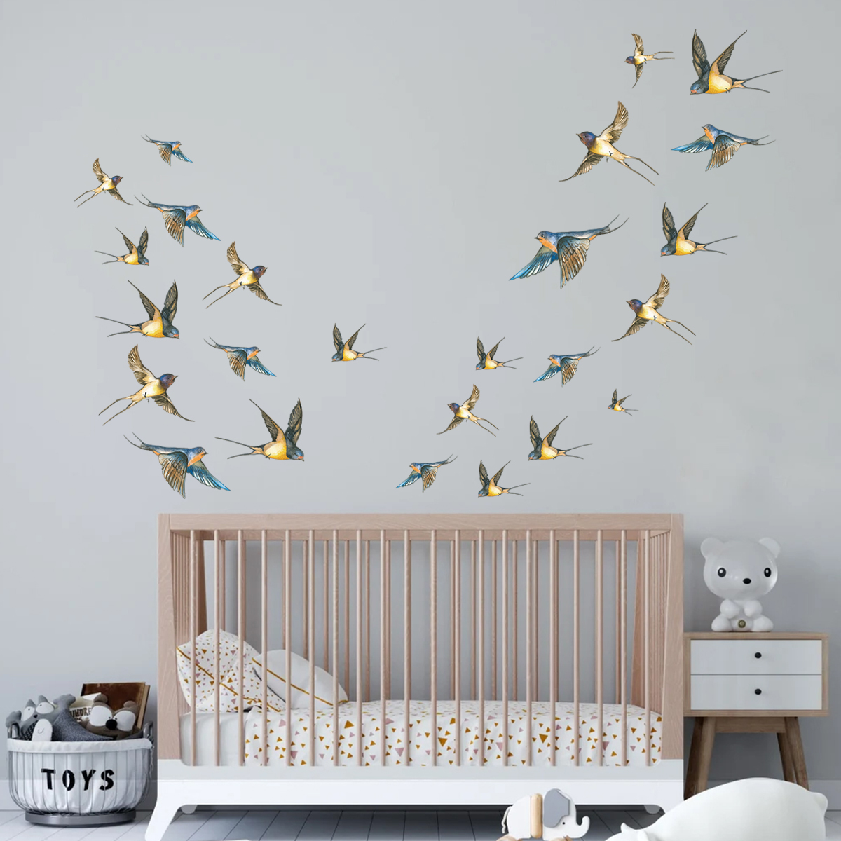 4Pcs Watercolor Multicolor Bir - đánh giá và giá Baby Nursery Accessories