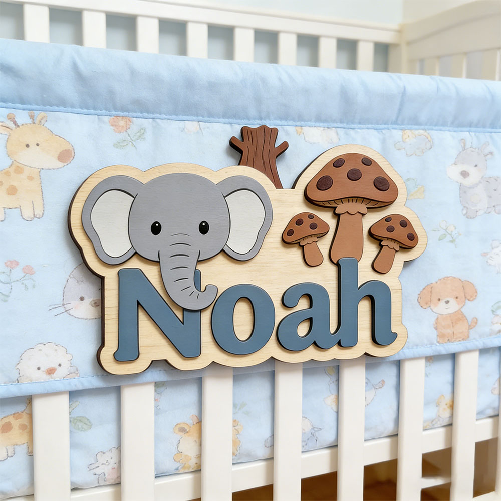 Customizable Cartoon Elephant  - đánh giá và giá Baby Nursery Themes Boy