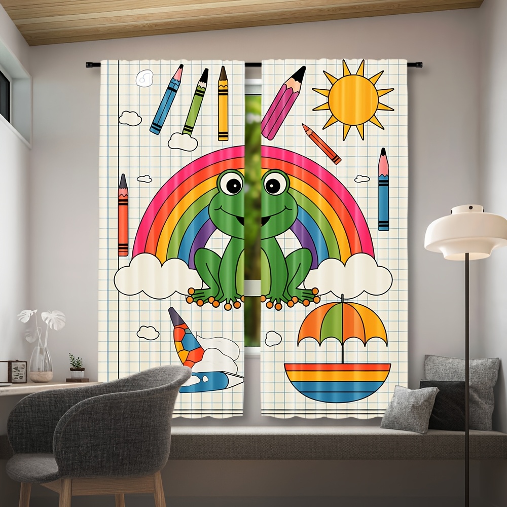 Cute Rainbow Frog Curtain Wind - đánh giá và giá Baby Nursery Themes Boy