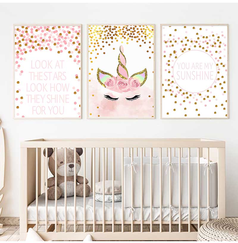 Decorative Picture Baby Girl B - đánh giá và giá Baby Unicorn Nursery