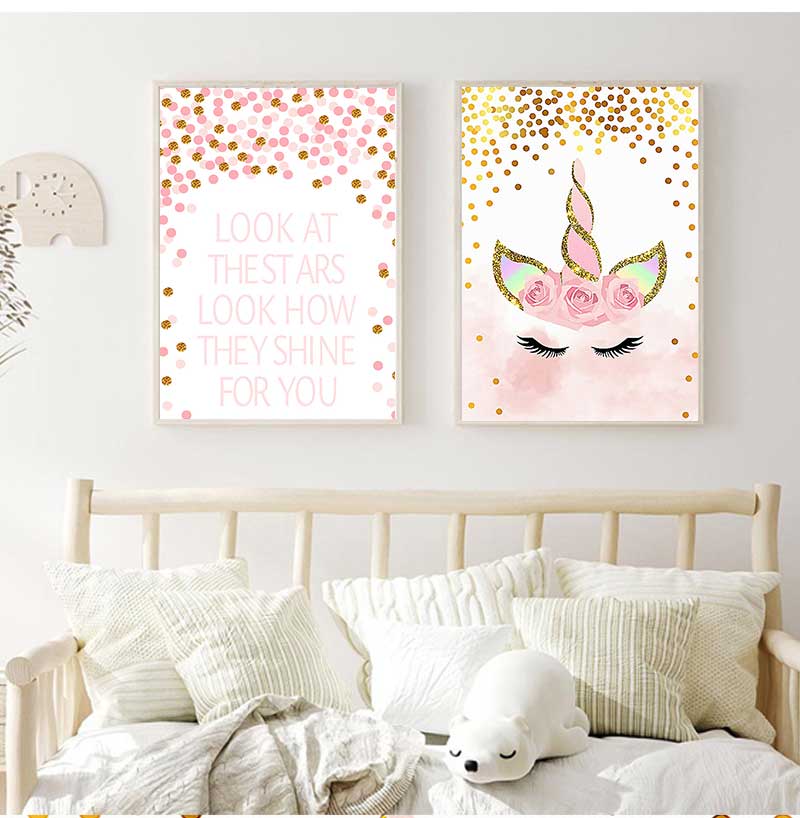 Decorative Picture Baby Girl B - đánh giá và giá Baby Unicorn Nursery