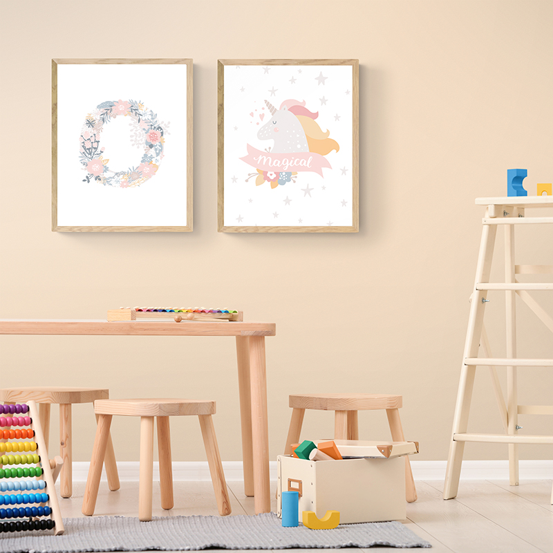 1PC frameless Floral Alphabet  - đánh giá và giá Baby Unicorn Nursery