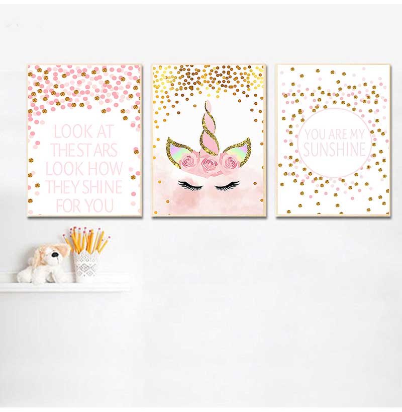 Decorative Picture Baby Girl B - đánh giá và giá Baby Unicorn Nursery