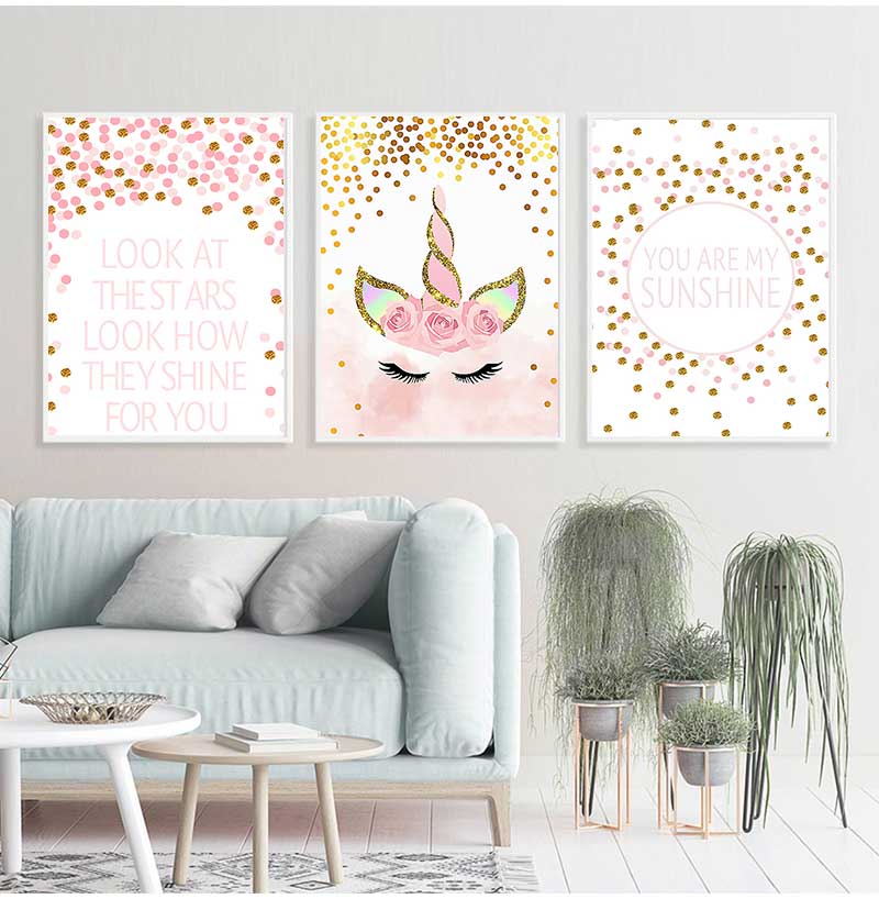 Decorative Picture Baby Girl B - đánh giá và giá Baby Unicorn Nursery