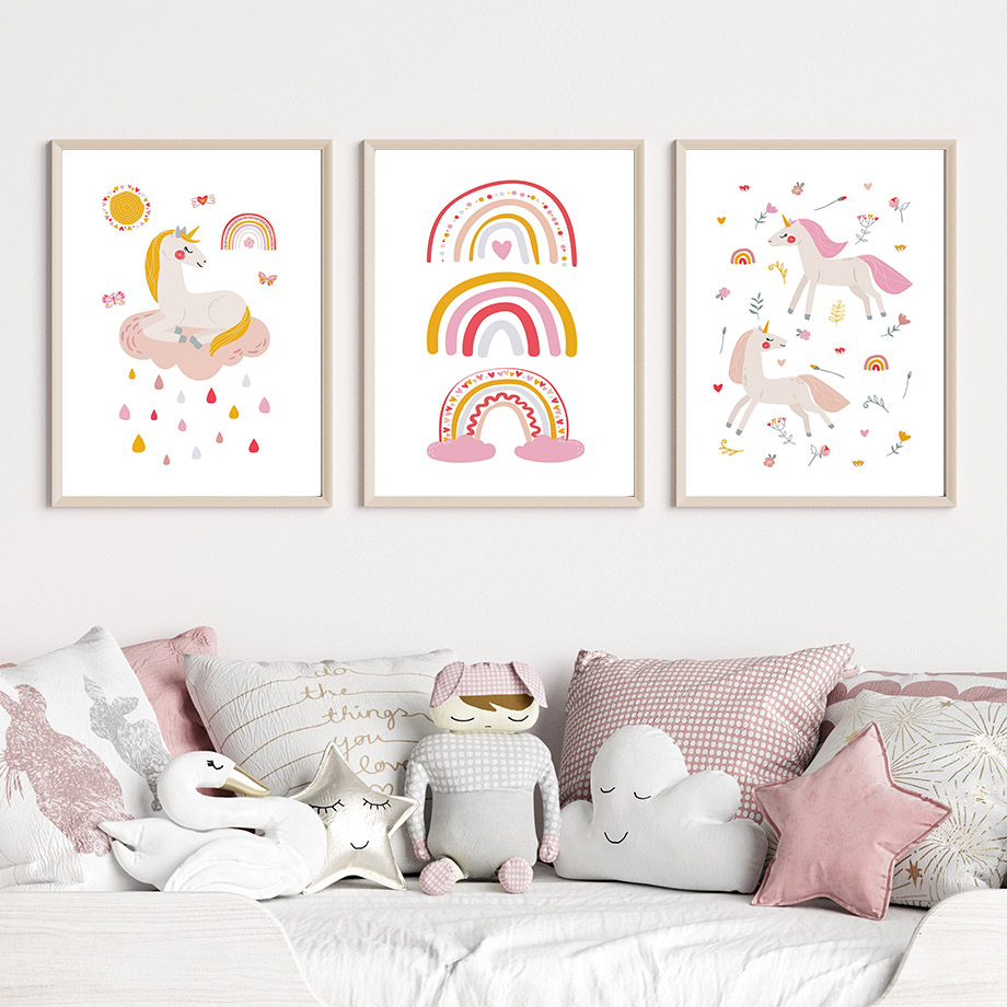 Kawaii Cartoon Unicorn Rainbow - đánh giá và giá Baby Unicorn Nursery