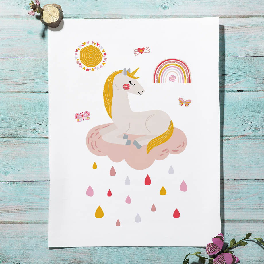 Kawaii Cartoon Unicorn Rainbow - đánh giá và giá Baby Unicorn Nursery