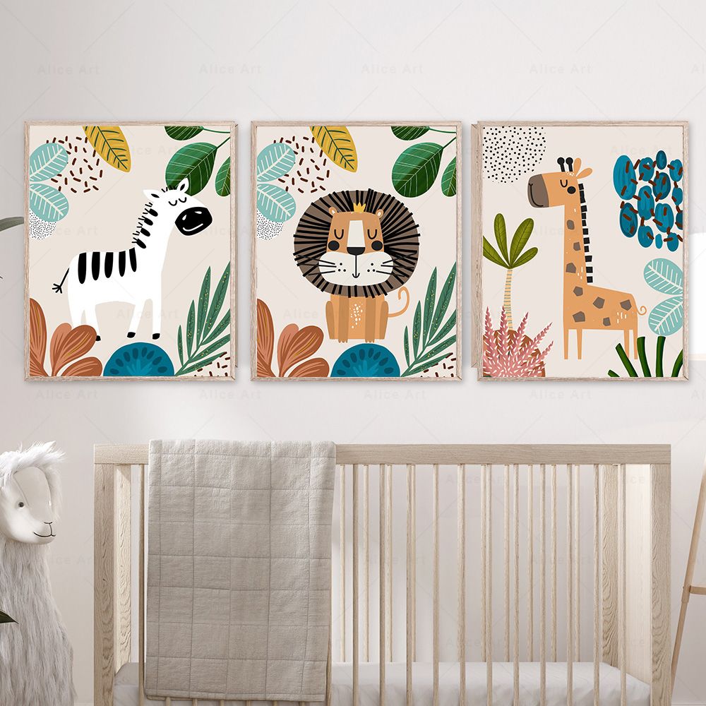 Boho Monkey Lion Giraffe Bird  - đánh giá và giá Baby Zebra Nursery