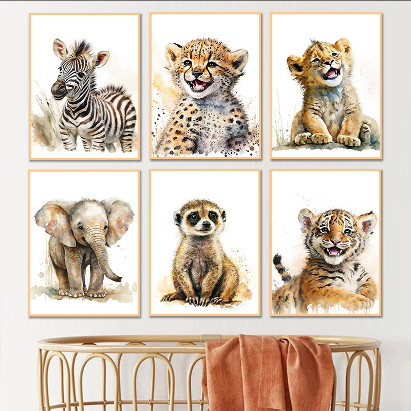 Watercolor Animals Baby Cheeta - đánh giá và giá Baby Zebra Nursery