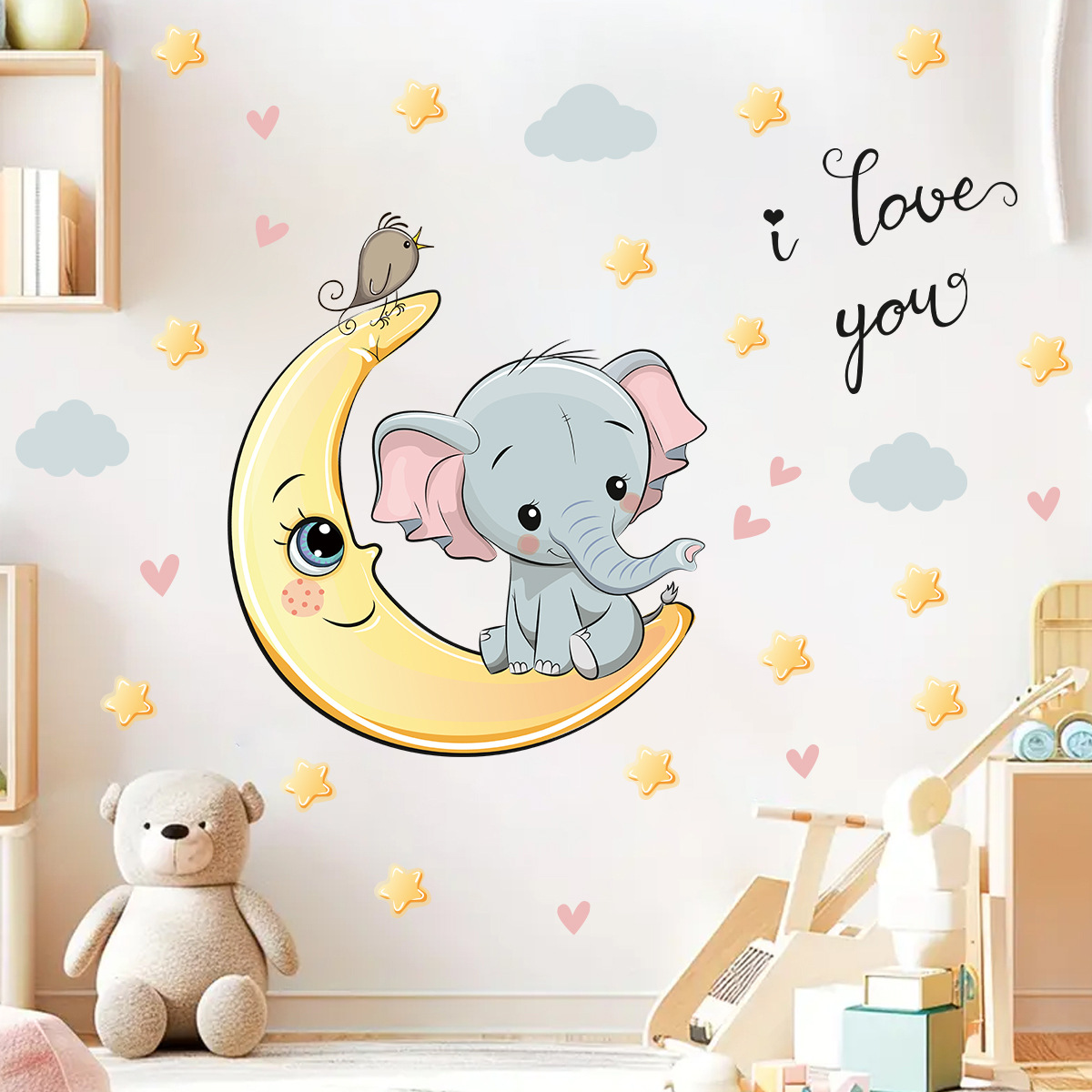 Cartoon Moon Good Night Elepha - đánh giá và giá Baby Nursery Elephant