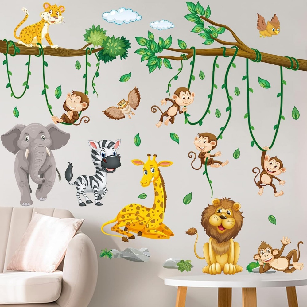 Jungle Animal Tree Vine Wall S - đánh giá và giá Baby Nursery Boy