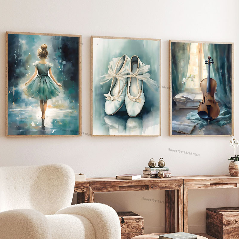 Watercolor Ballet Girl Shoes C - đánh giá và giá Baby Nursery Art