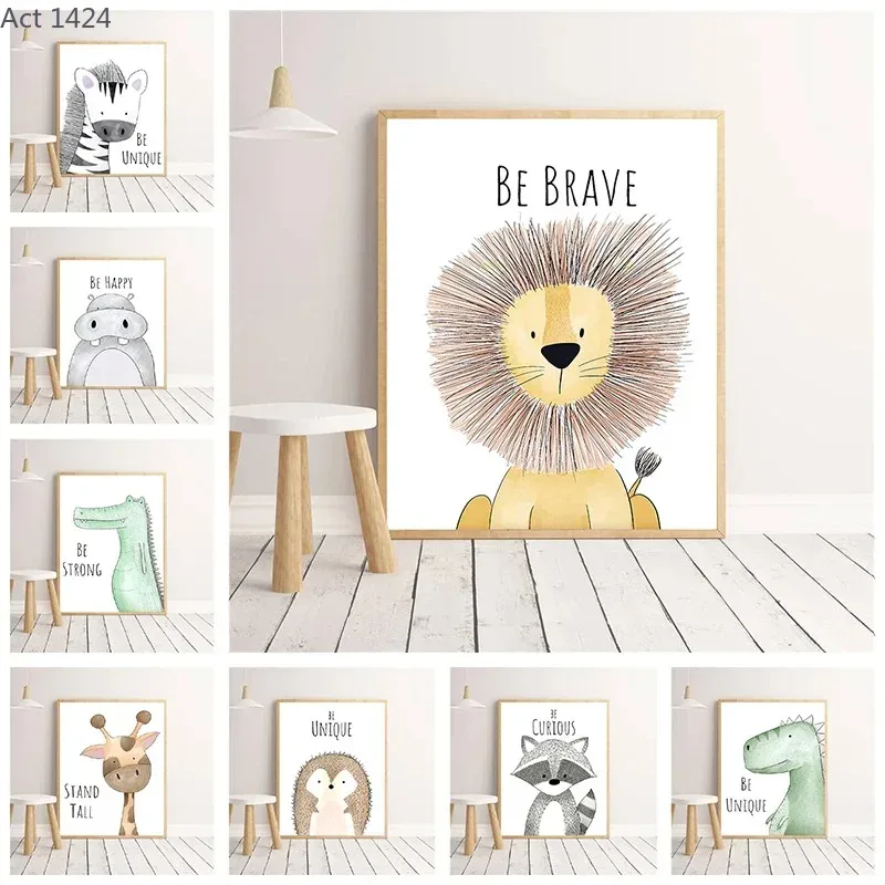 Cartoon Animal Canvas Painting - đánh giá và giá Baby Zebra Nursery