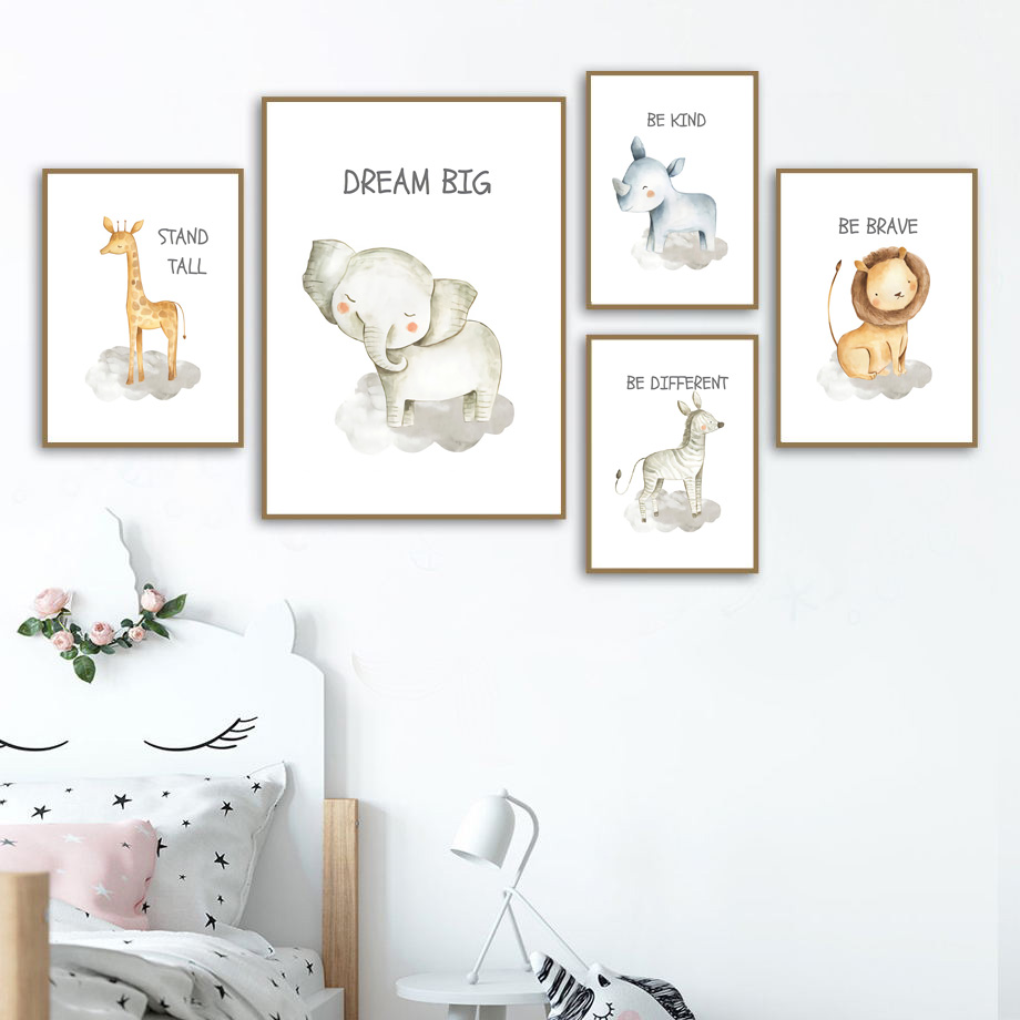 Nursery Wall Art Canvas Painti - đánh giá và giá Baby Nursery Elephant