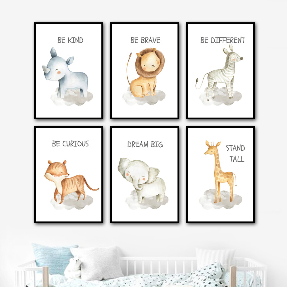 Nursery Wall Art Canvas Painti - đánh giá và giá Baby Nursery Elephant