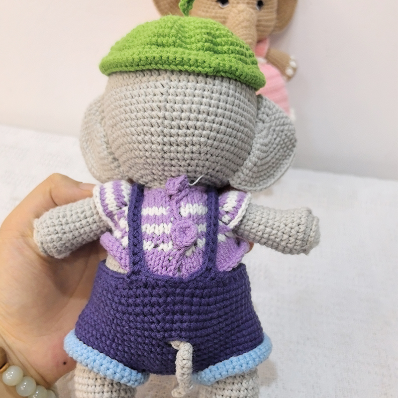 Handmade Knitted Soft Crochet  - đánh giá và giá Baby Nursery Elephant