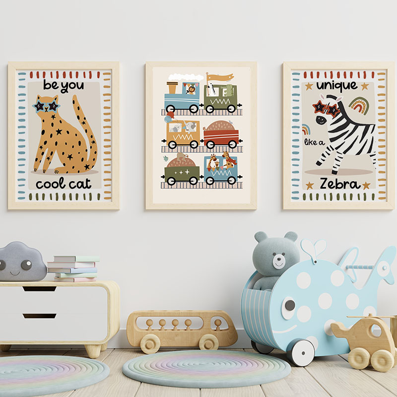 1pc Frameless Funny Cartoon An - đánh giá và giá Baby Zebra Nursery