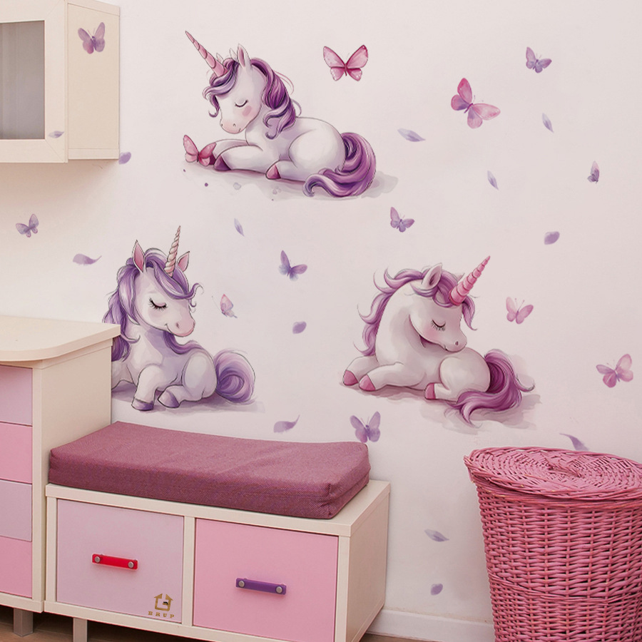 Cartoon Fantasy Unicorn Wall S - đánh giá và giá Baby Unicorn Nursery