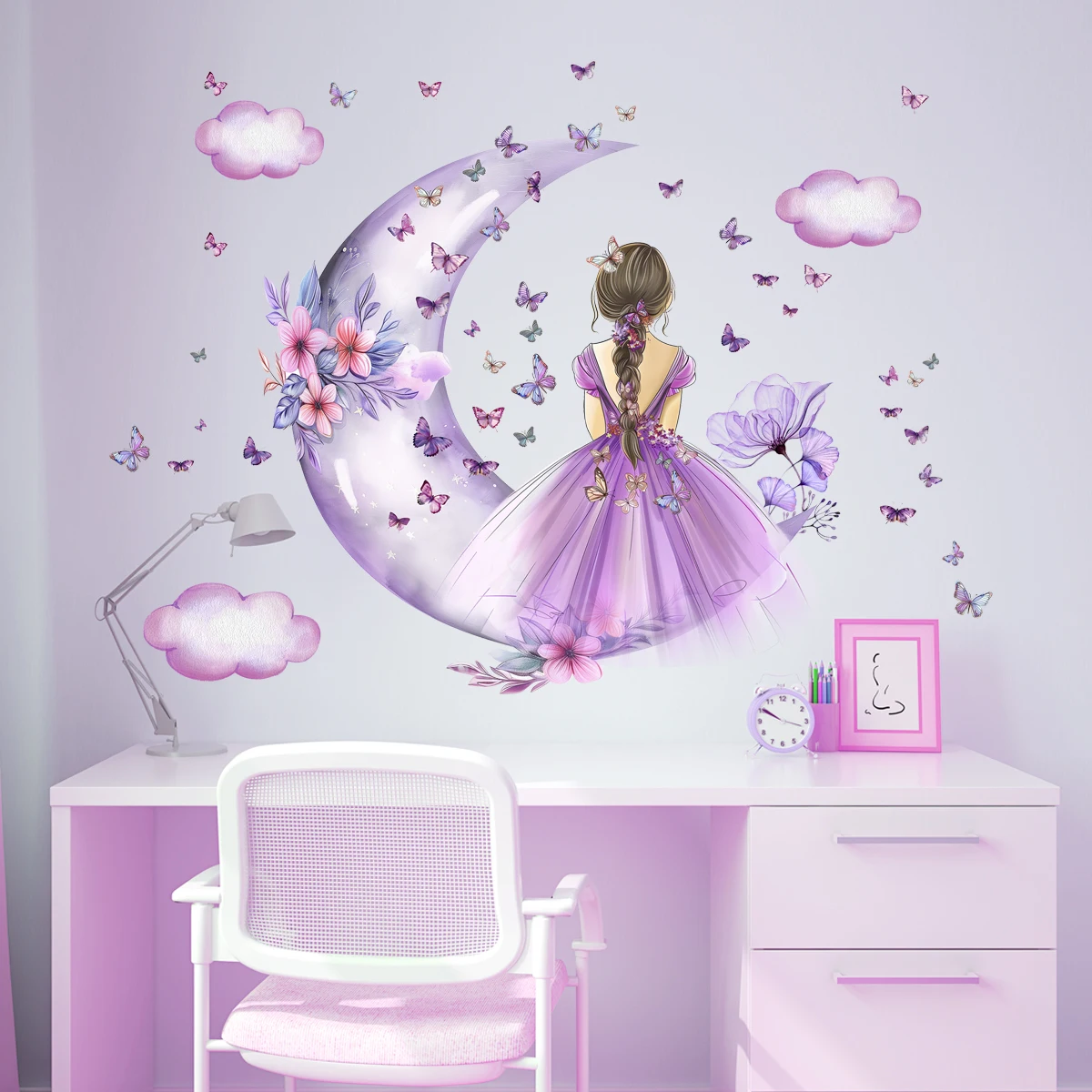 Girl Moon Butterflies Wall Sti - đánh giá và giá Baby Nursery Ideas Girl