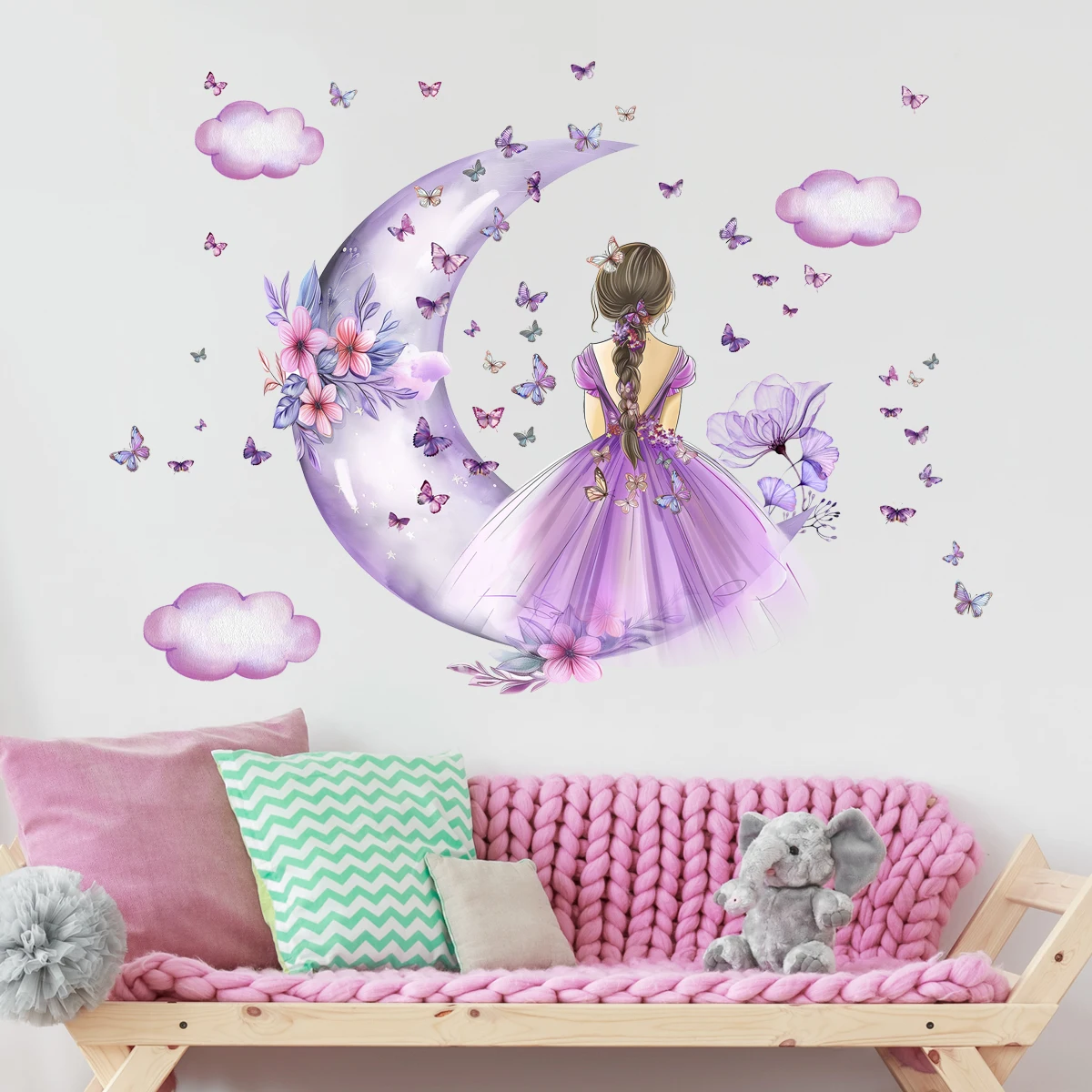 Girl Moon Butterflies Wall Sti - đánh giá và giá Baby Nursery Ideas Girl