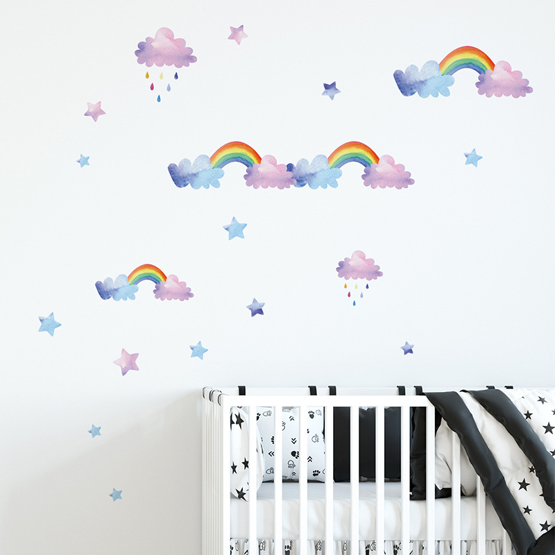 Hoạt Hình Đám Mây Cầu Vồng Dán - đánh giá và giá Baby Nursery Wardrobe