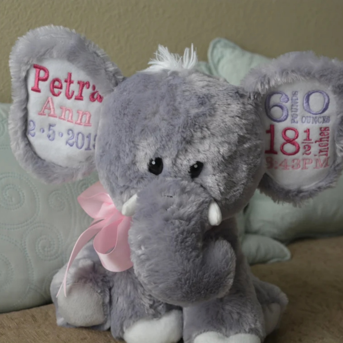 Custom Birth Stats Elephant Pl - đánh giá và giá Baby Nursery Elephant