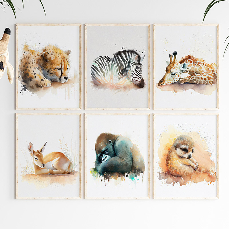 Watercolor Sleeping Safari Ani - đánh giá và giá Baby Zebra Nursery