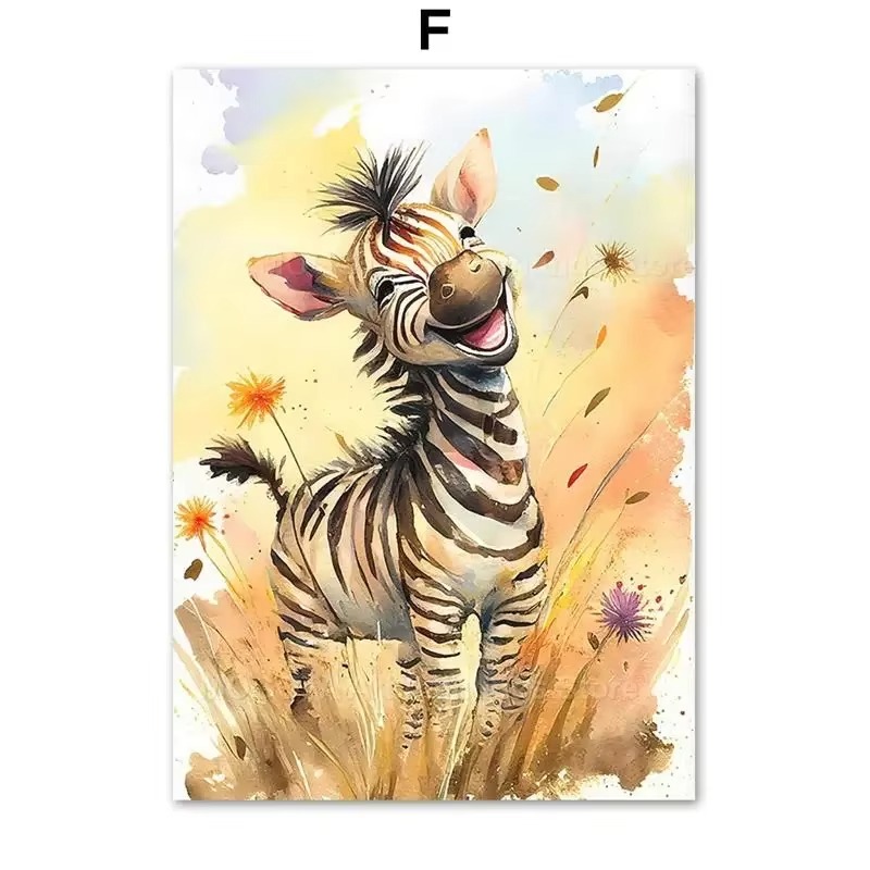 Watercolor Lion Giraffe Tiger  - đánh giá và giá Baby Nursery Elephant