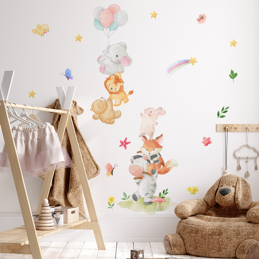 Cute Forest Animals Wall Stick - đánh giá và giá Baby Nursery Elephant