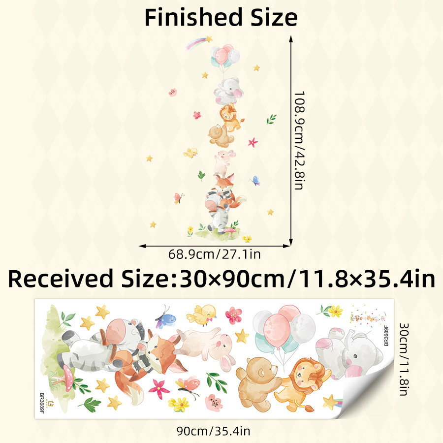 Cute Forest Animals Wall Stick - đánh giá và giá Baby Nursery Elephant