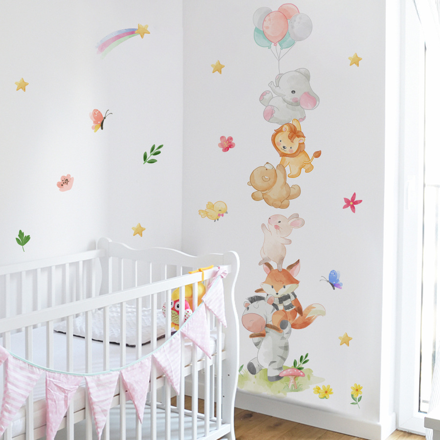 Cute Forest Animals Wall Stick - đánh giá và giá Baby Nursery Elephant