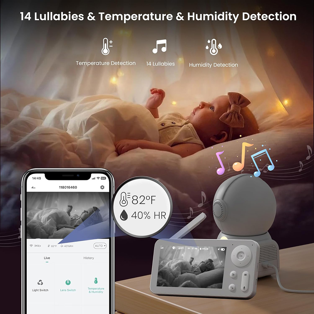 2K Baby Monitor with 2 Cameras - đánh giá và giá Baby Nursery Night Light