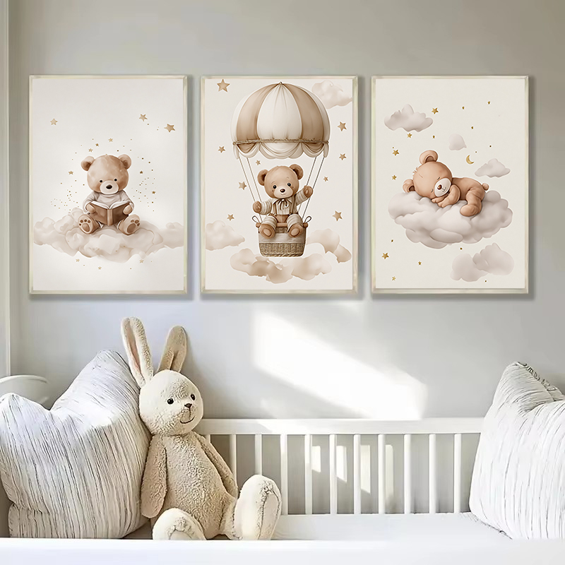 3pcs/set Bohemian Teddy Bear A - đánh giá và giá Baby Nursery Art