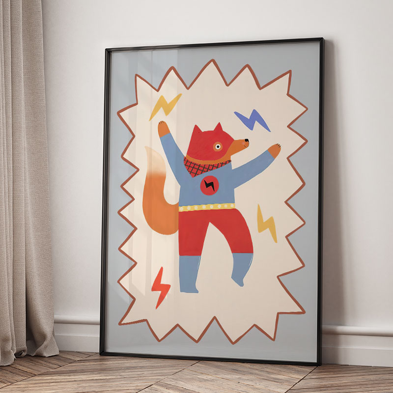 Funny Cartoon Super Cool Kid N - đánh giá và giá Baby Nursery Art