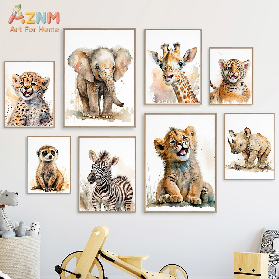 AZNm Watercolor Safari Baby An - đánh giá và giá Baby Zebra Nursery
