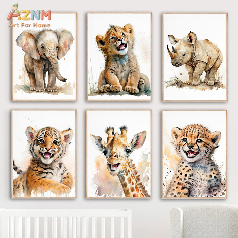 AZNm Watercolor Safari Baby An - đánh giá và giá Baby Zebra Nursery