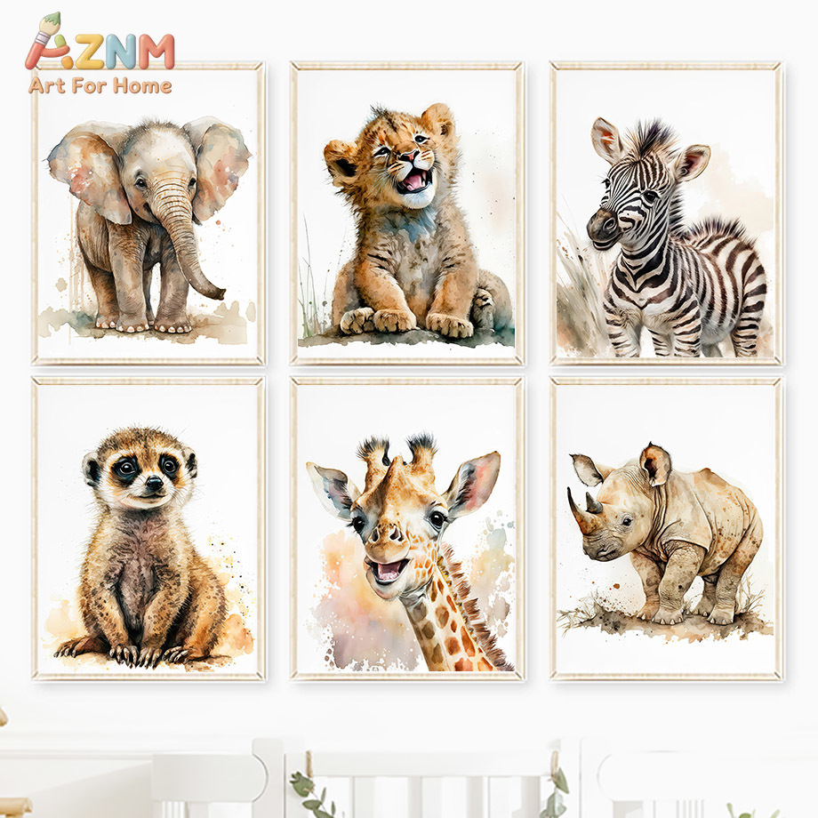 AZNm Watercolor Safari Baby An - đánh giá và giá Baby Zebra Nursery